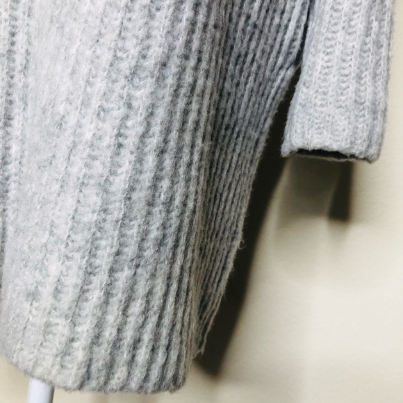 J. Crew Open Front Cardigan Midi Shawl Ribbed Wool Blend Gray Loose Boxy Fit XXS - Picture 13 of 15